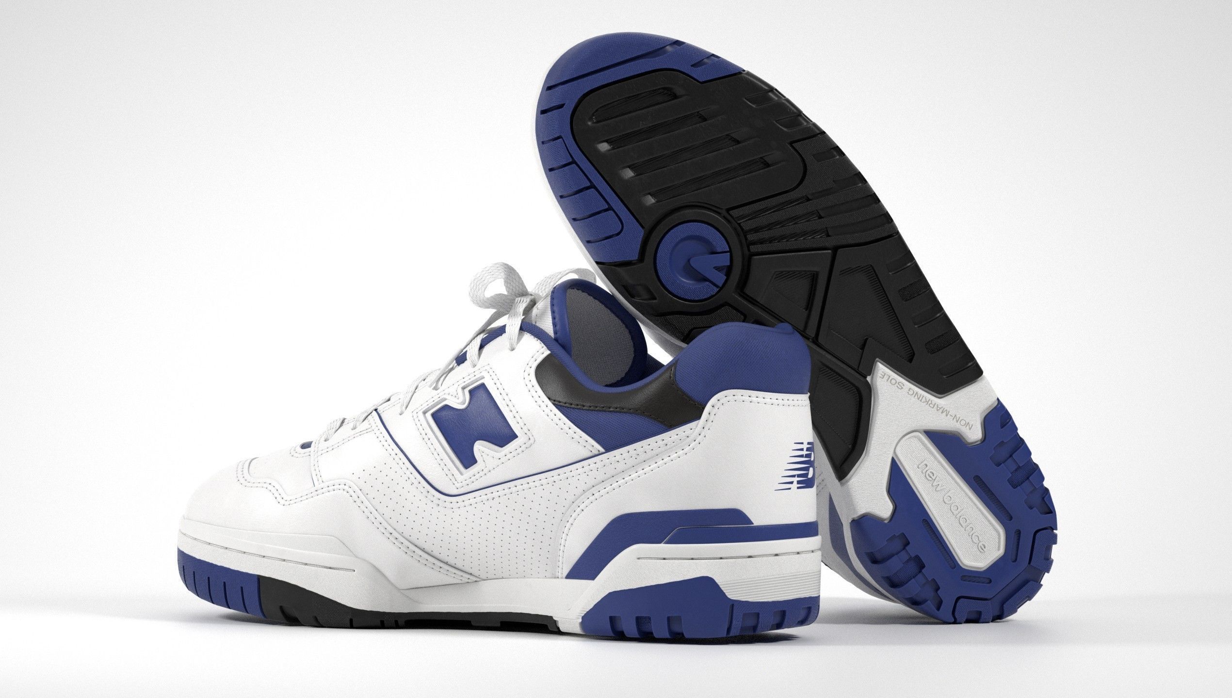 New Balance 550 White Blue Sneaker 3D model_26