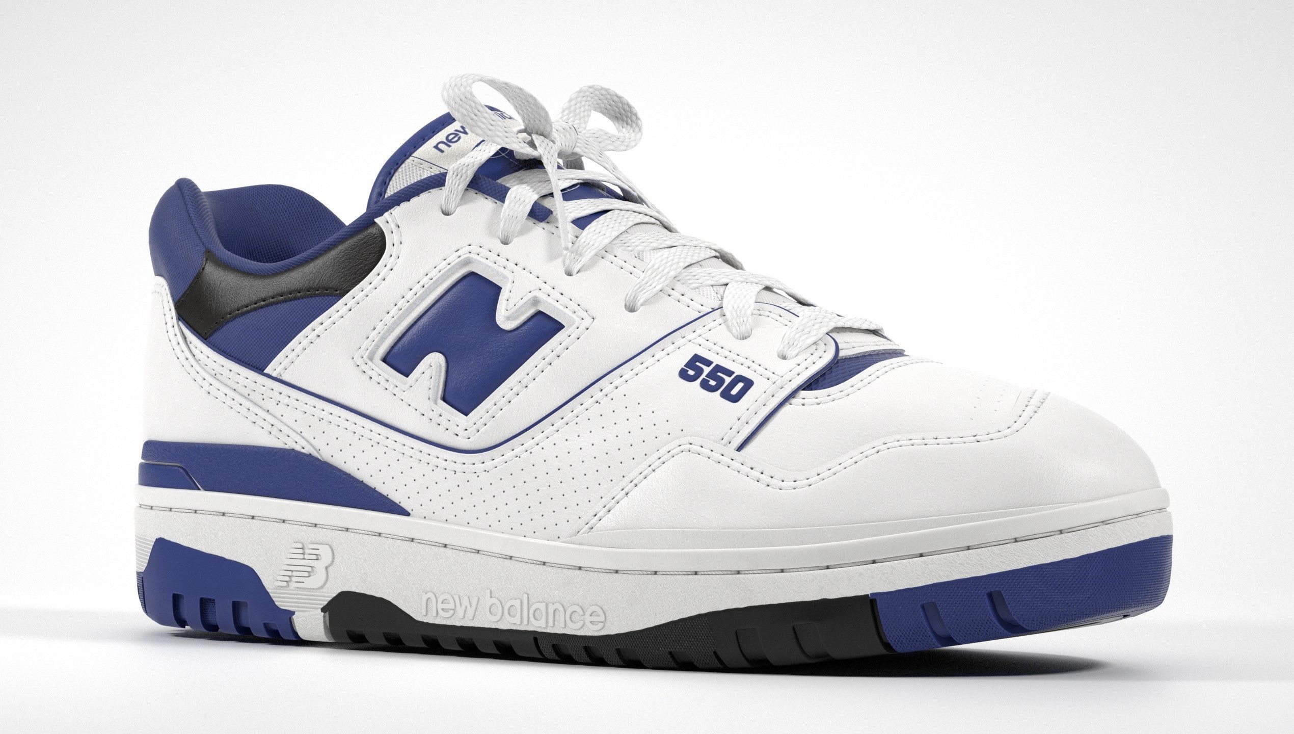 New Balance 550 White Blue Sneaker 3D model_4