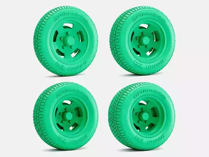 15x5 15x7 15x8 15x10 US Indy Mag Wheels BFGoodrich Radial Tires 3D print model