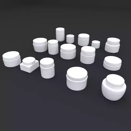 3D Cosmetic Cream Container Set model