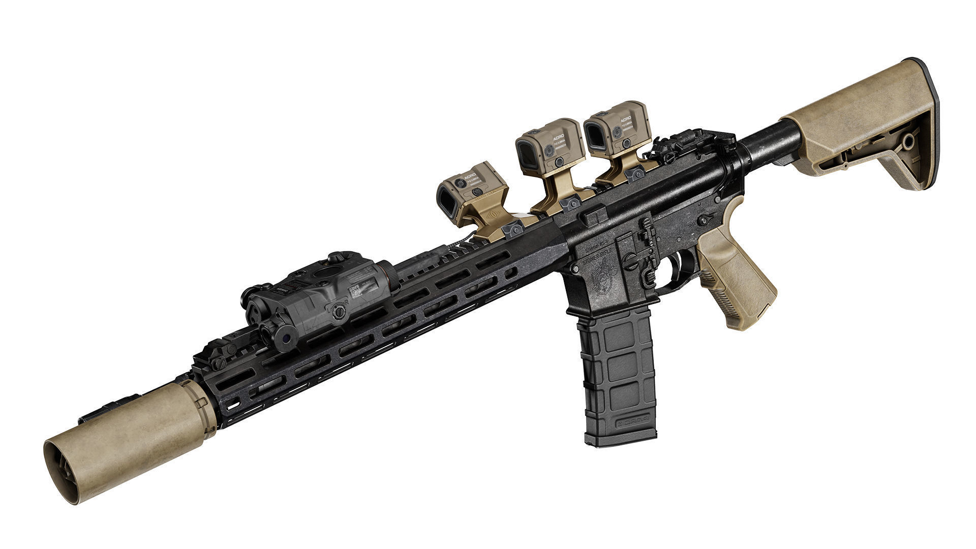 AIMPOINT ACRO P2 RED DOT SIGHT Low-poly 3D model_6