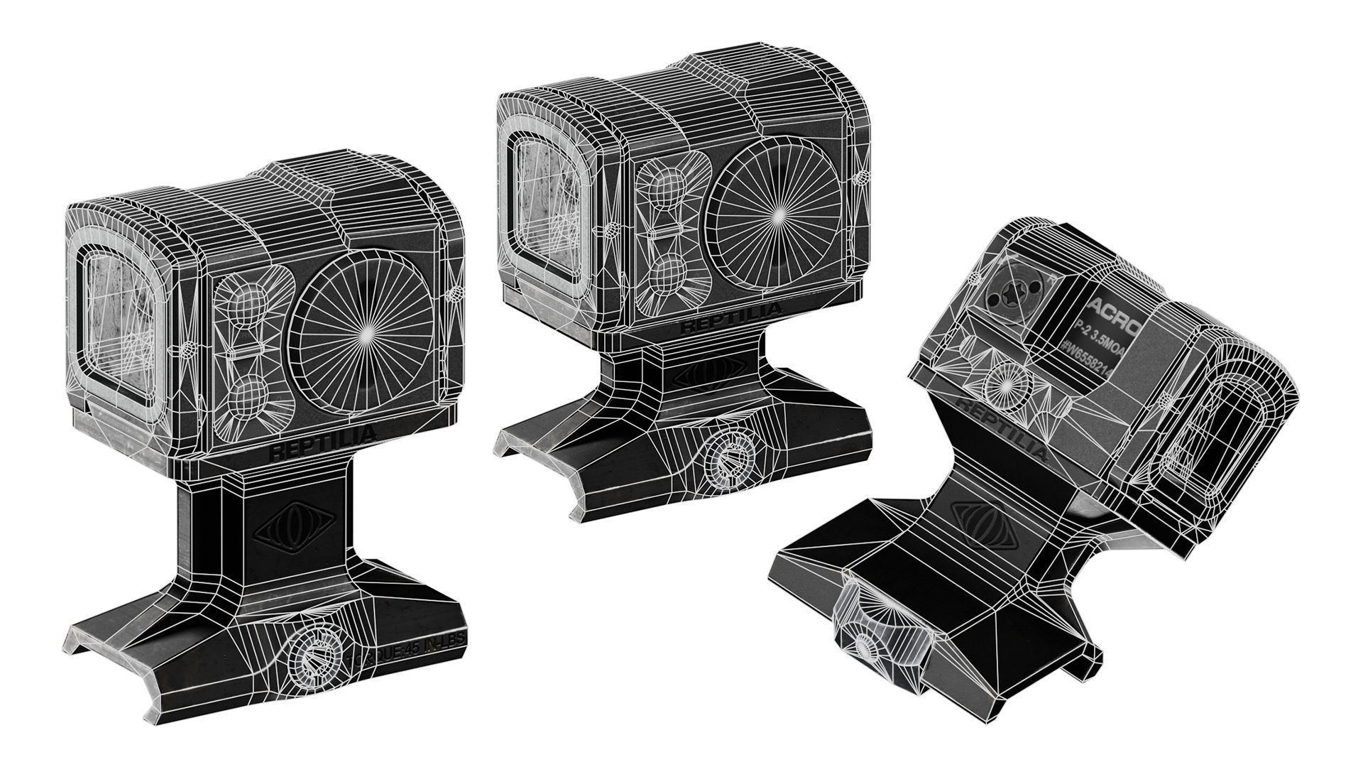 AIMPOINT ACRO P2 RED DOT SIGHT Low-poly 3D model_10