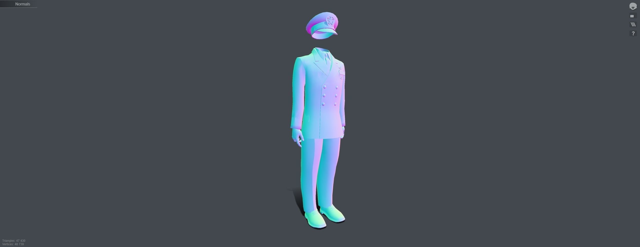 Commander uniform 3D model_10