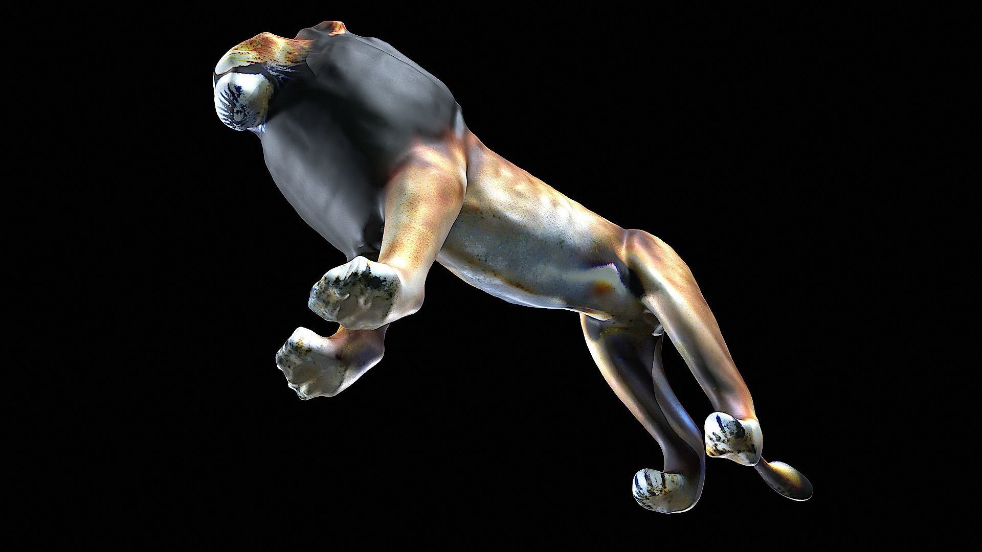 Lion Cartoon 3D model_7