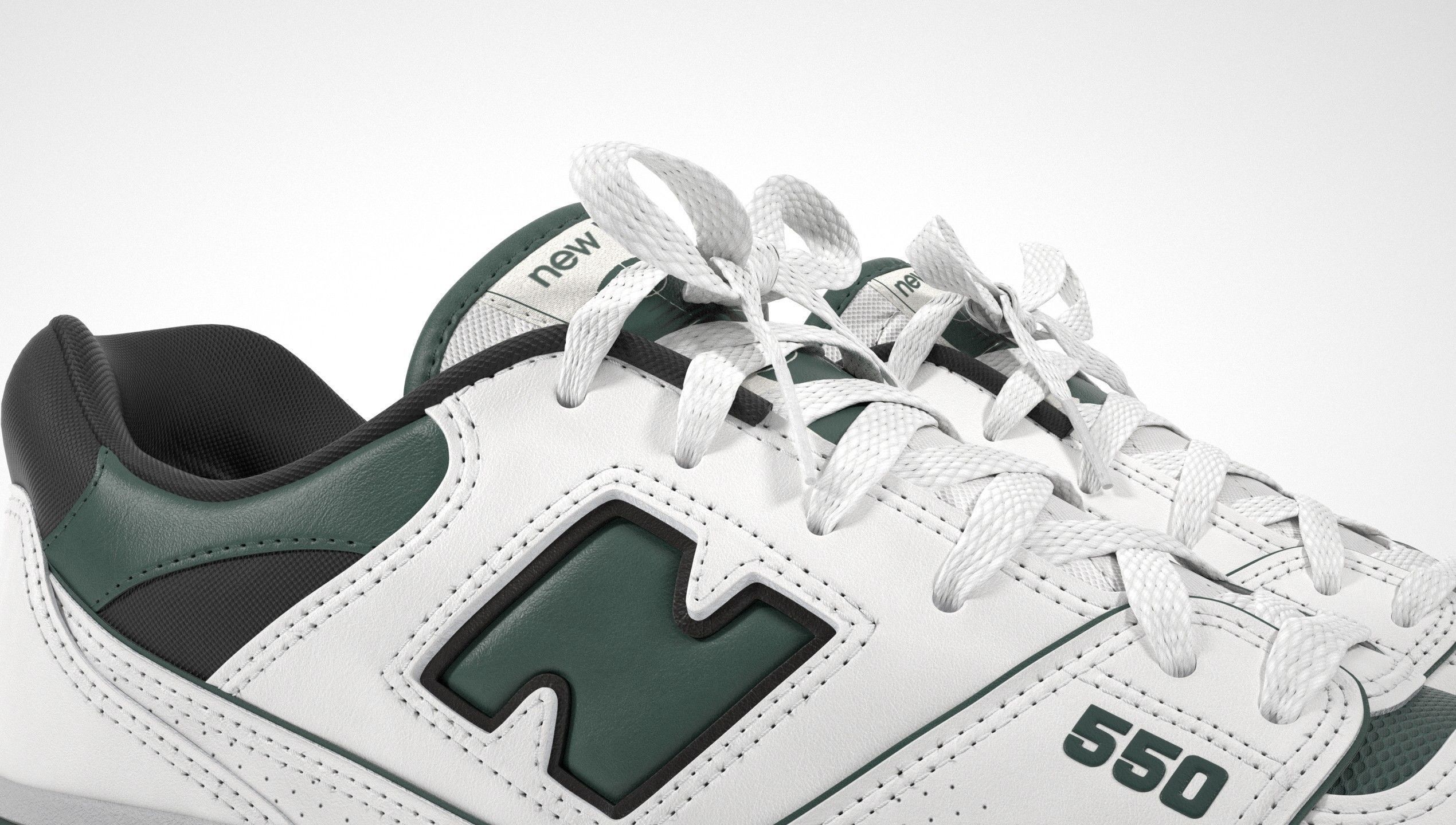 New Balance 550 Dark Green Sneaker 3D model_28