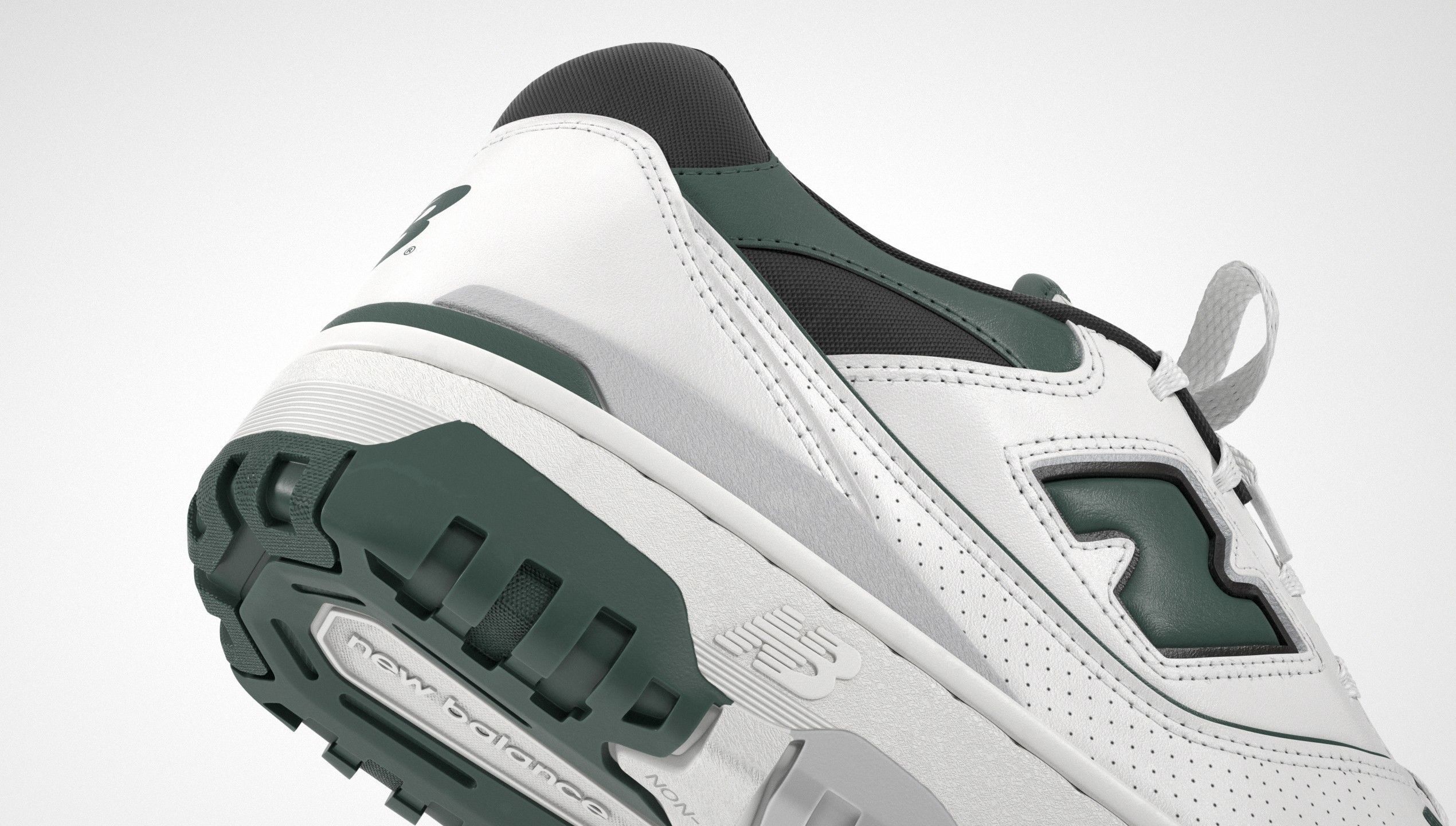 New Balance 550 Dark Green Sneaker 3D model_9