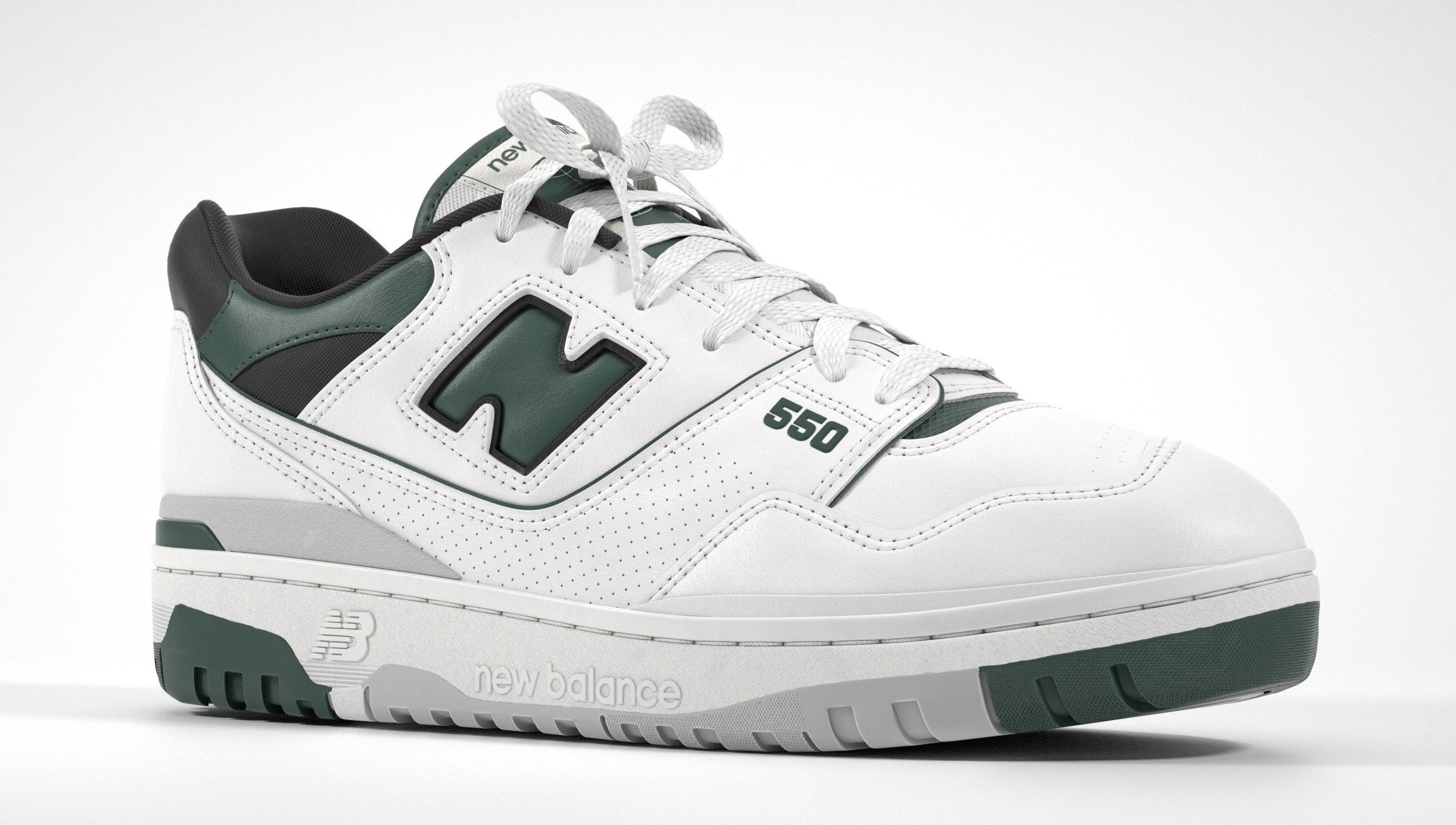 New Balance 550 Dark Green Sneaker 3D model_25