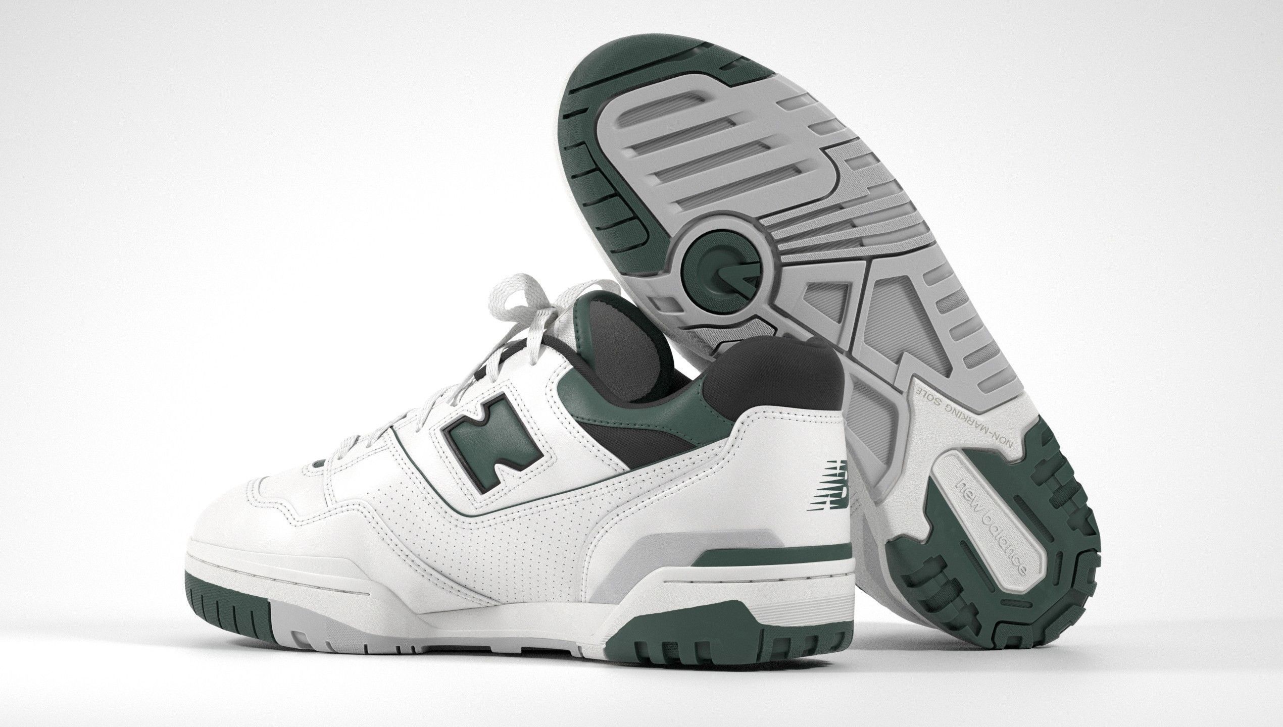 New Balance 550 Dark Green Sneaker 3D model_22
