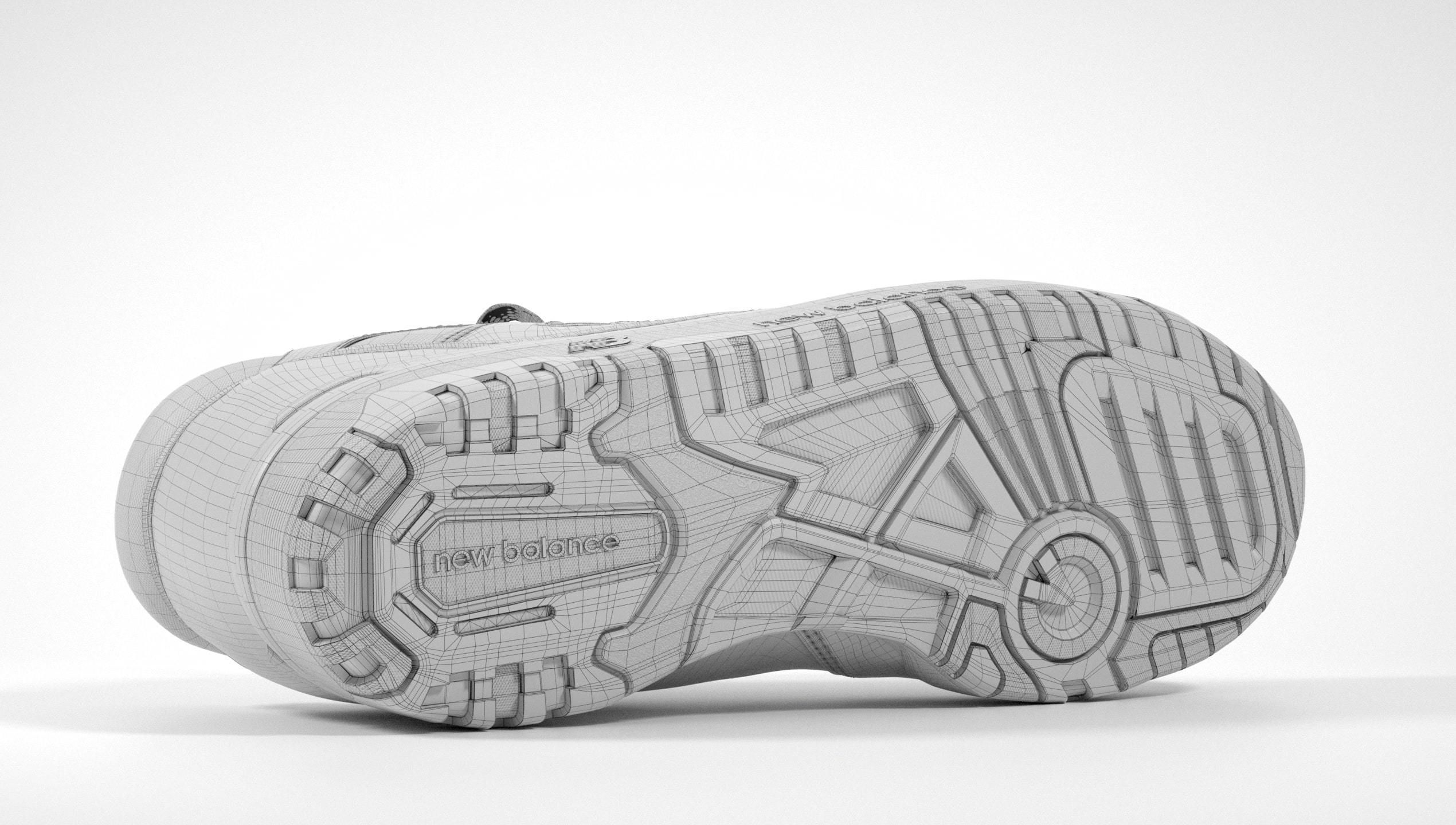 New Balance 550 Dark Green Sneaker 3D model_7