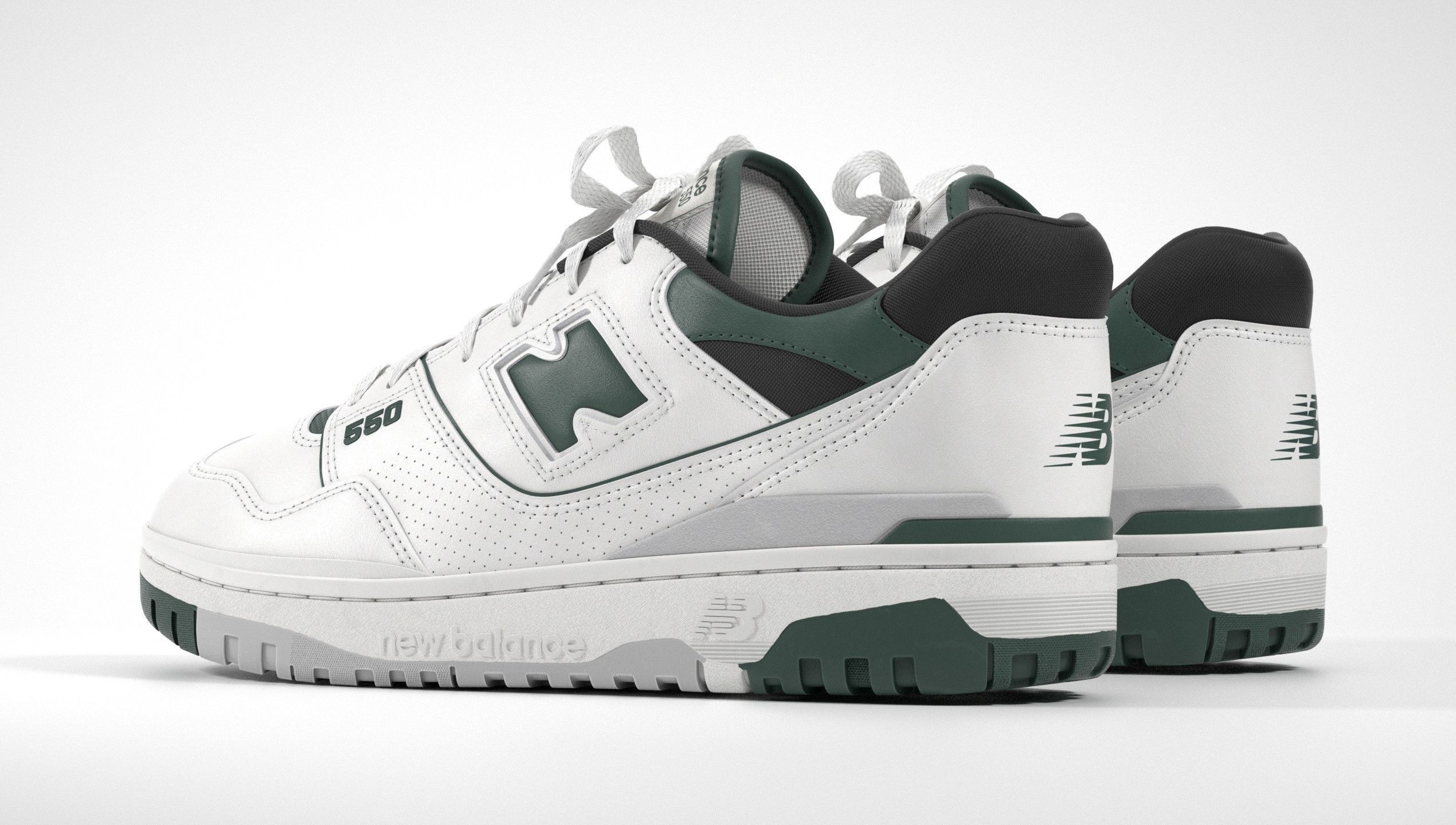 New Balance 550 Dark Green Sneaker 3D model_20