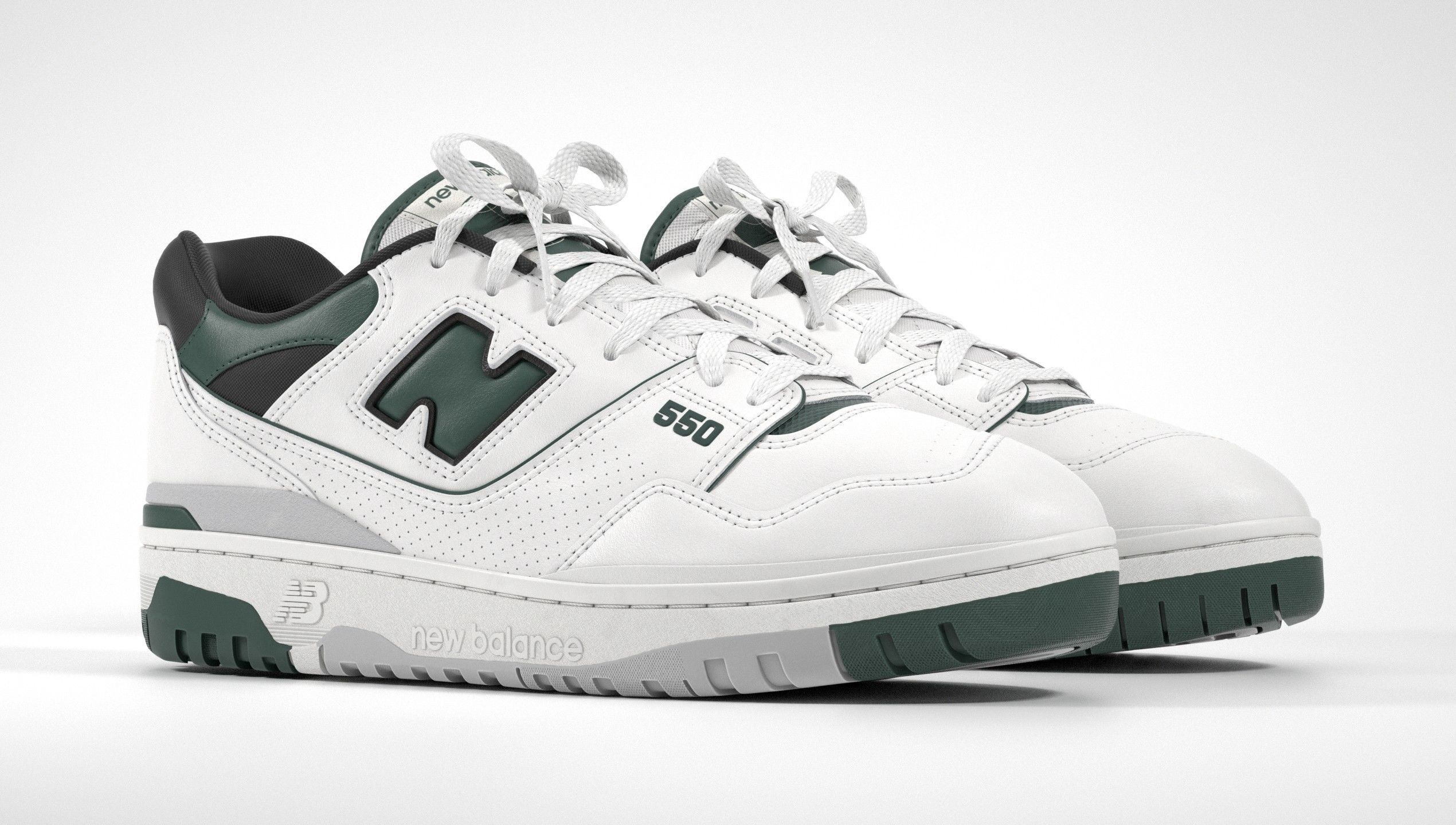 New Balance 550 Dark Green Sneaker 3D model_13
