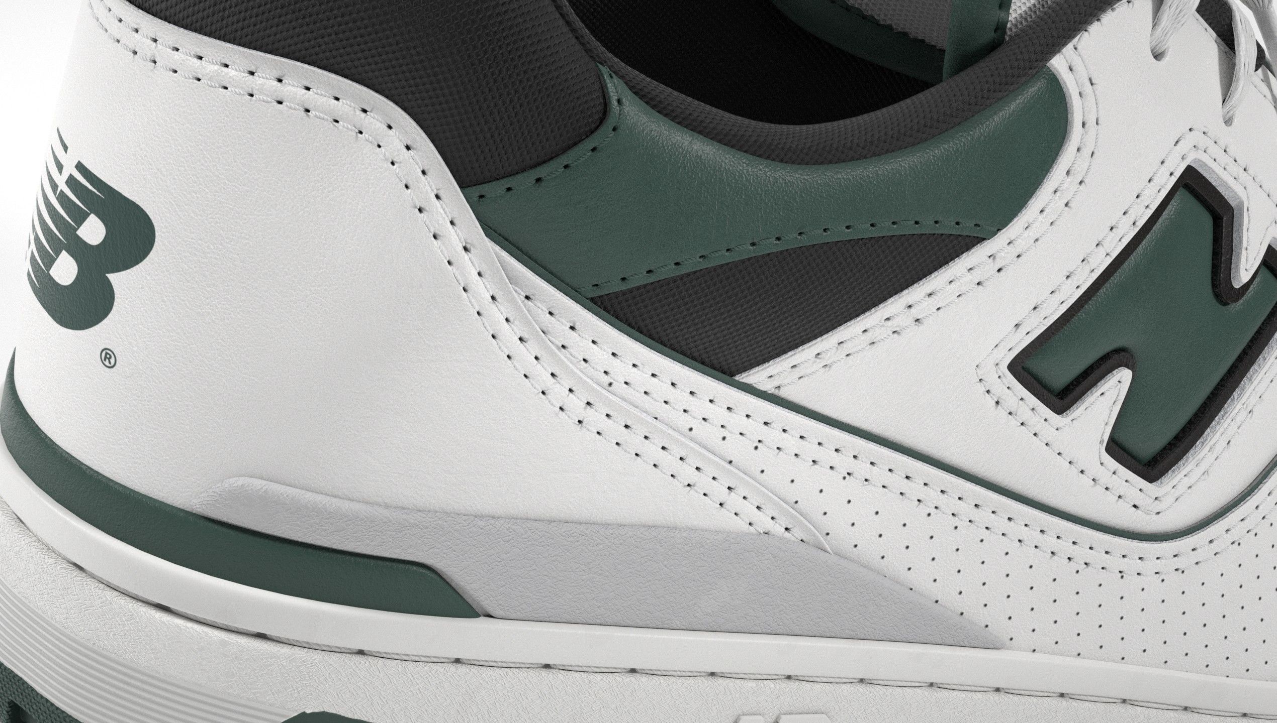 New Balance 550 Dark Green Sneaker 3D model_2