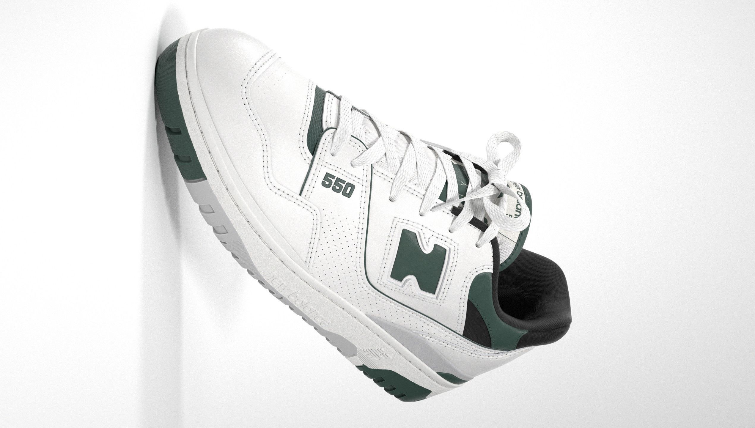 New Balance 550 Dark Green Sneaker 3D model_27