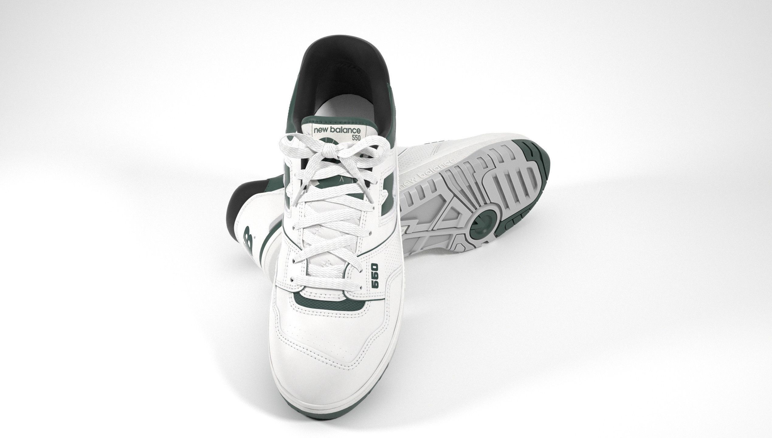 New Balance 550 Dark Green Sneaker 3D model_15