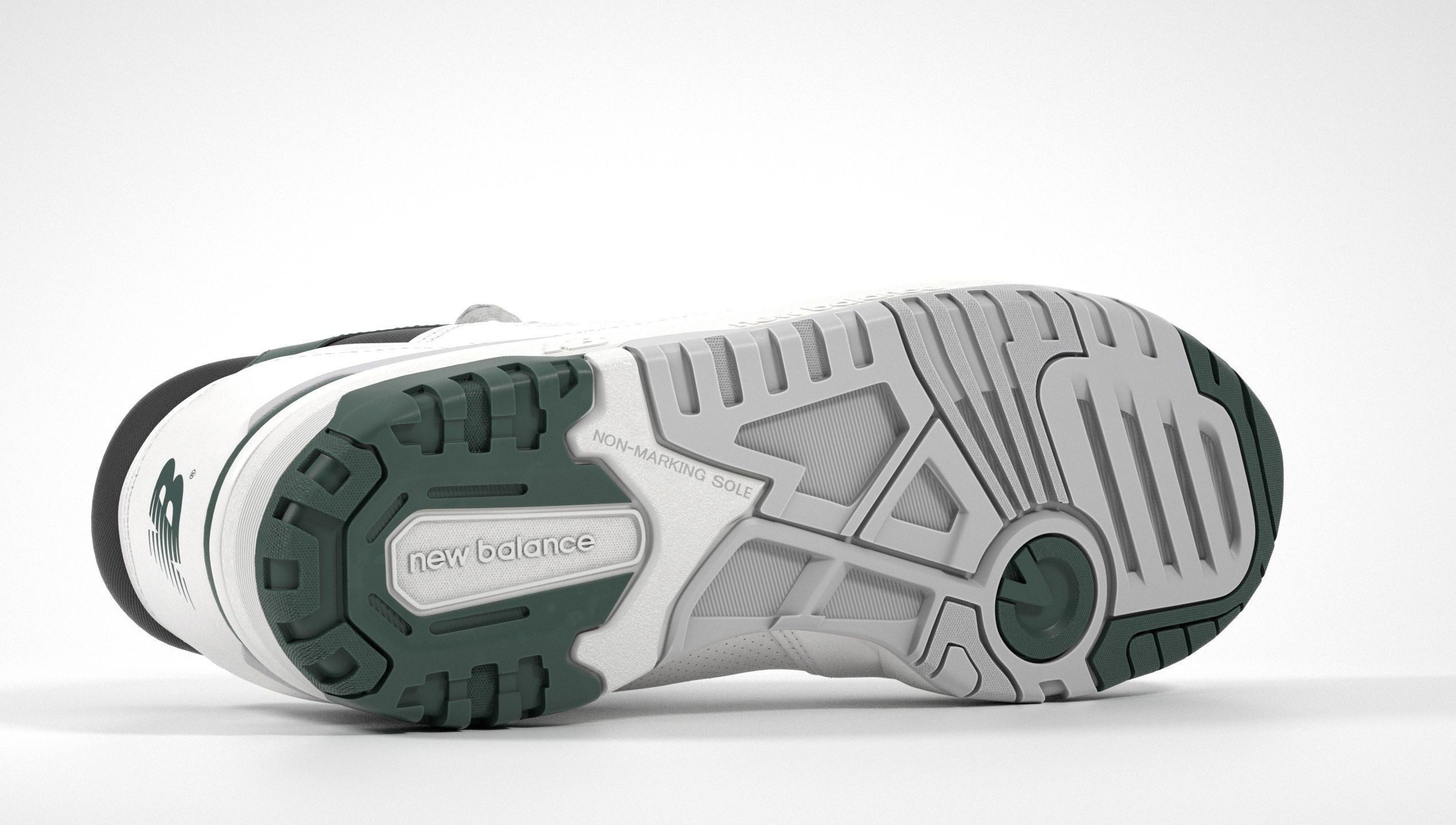 New Balance 550 Dark Green Sneaker 3D model_8