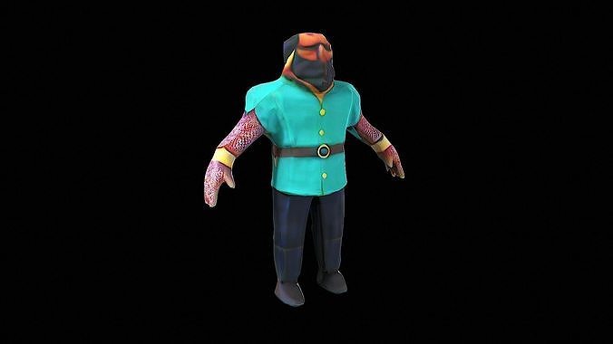 Cartoon character Low-poly 3D model