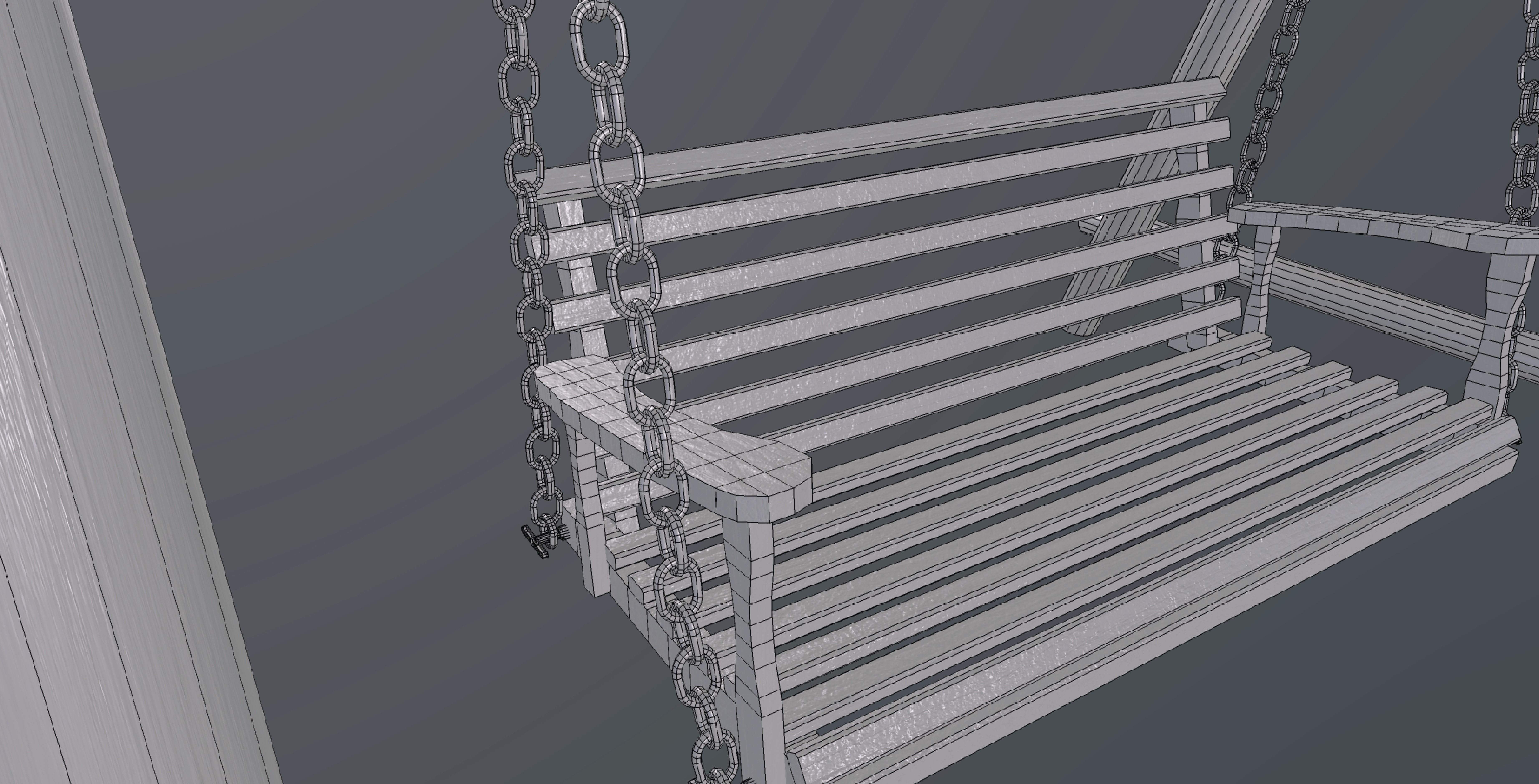 Modern Swing Low-poly 3D model_8