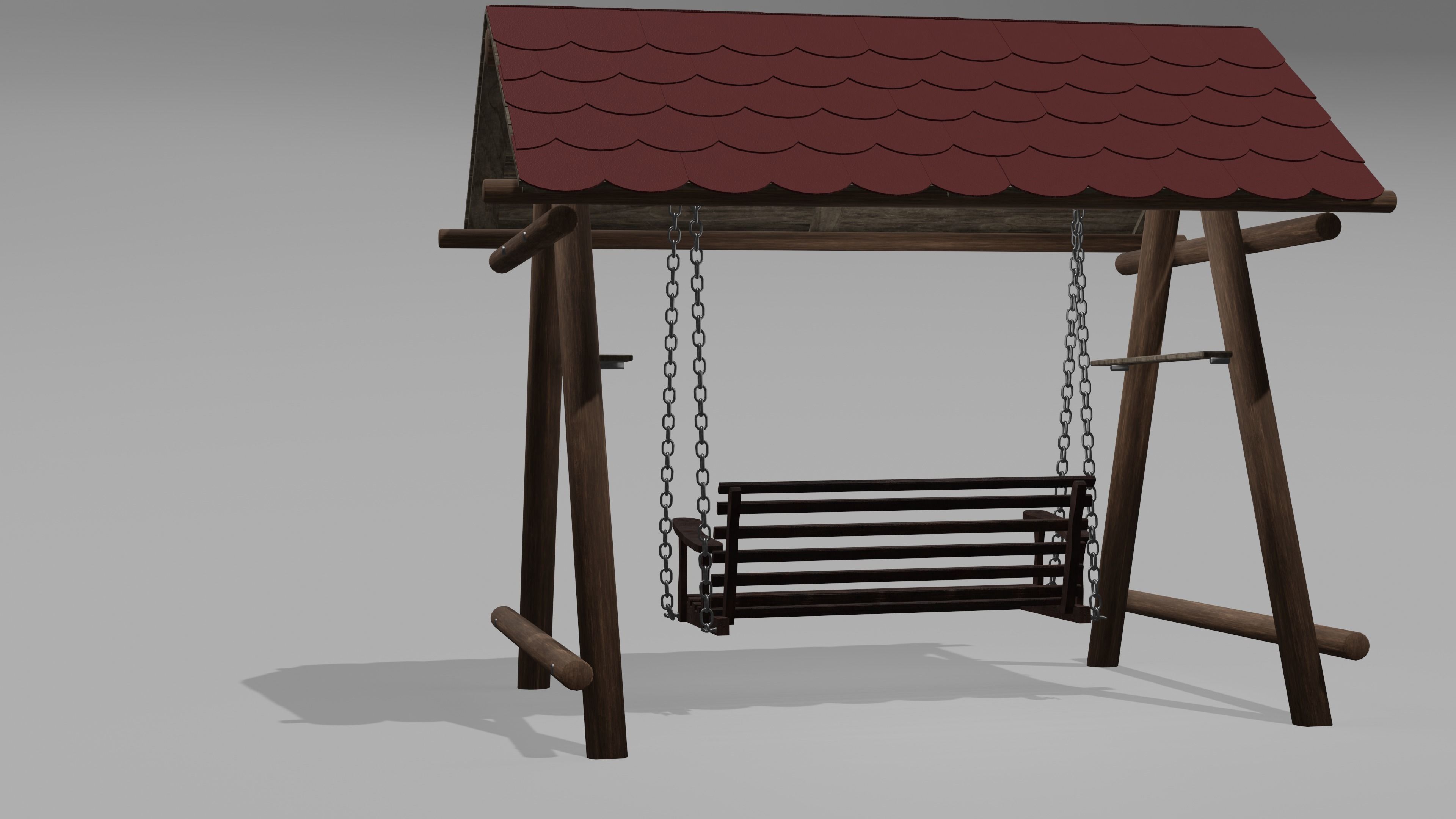 Modern Swing Low-poly 3D model_6