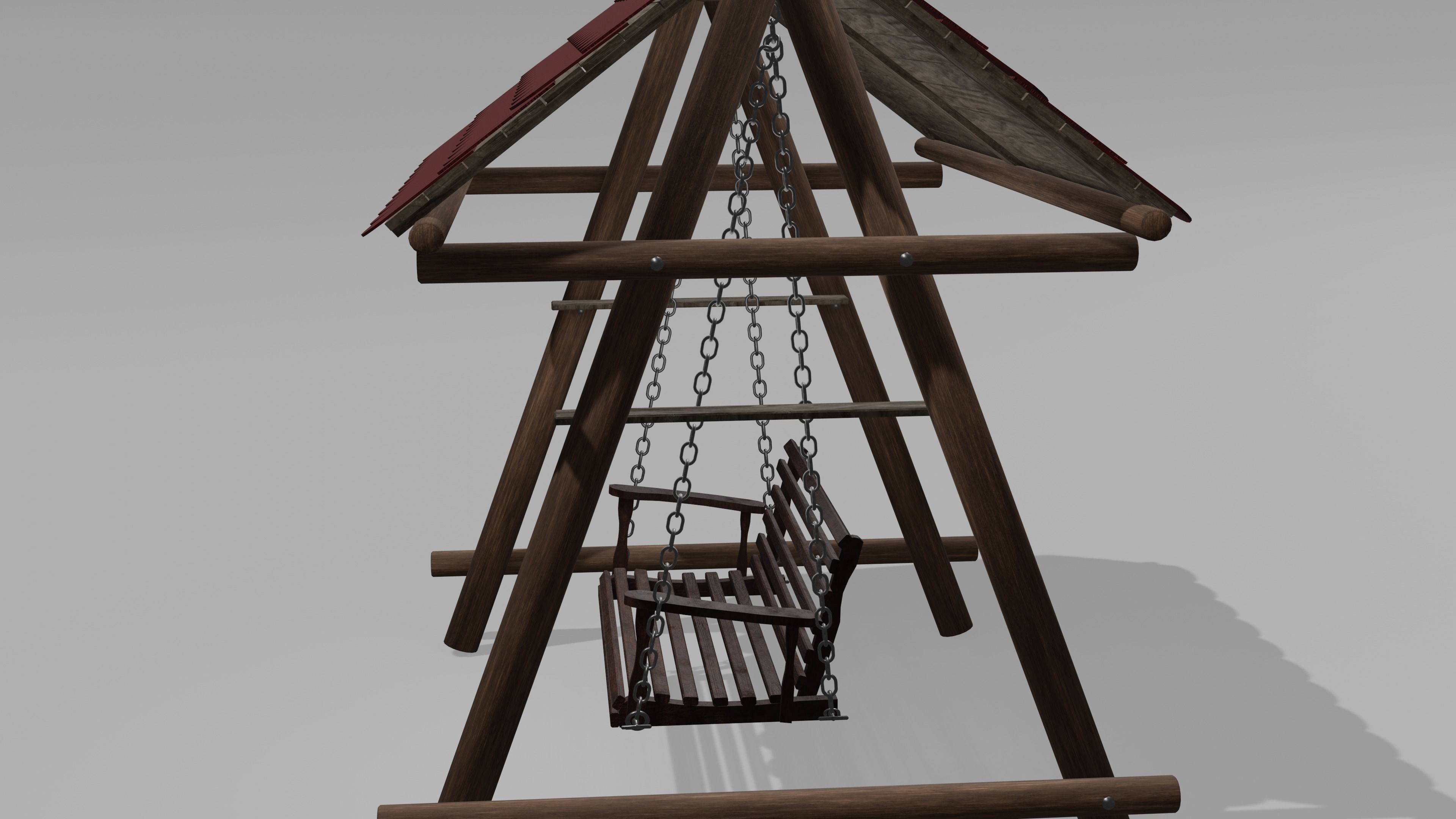 Modern Swing Low-poly 3D model_4