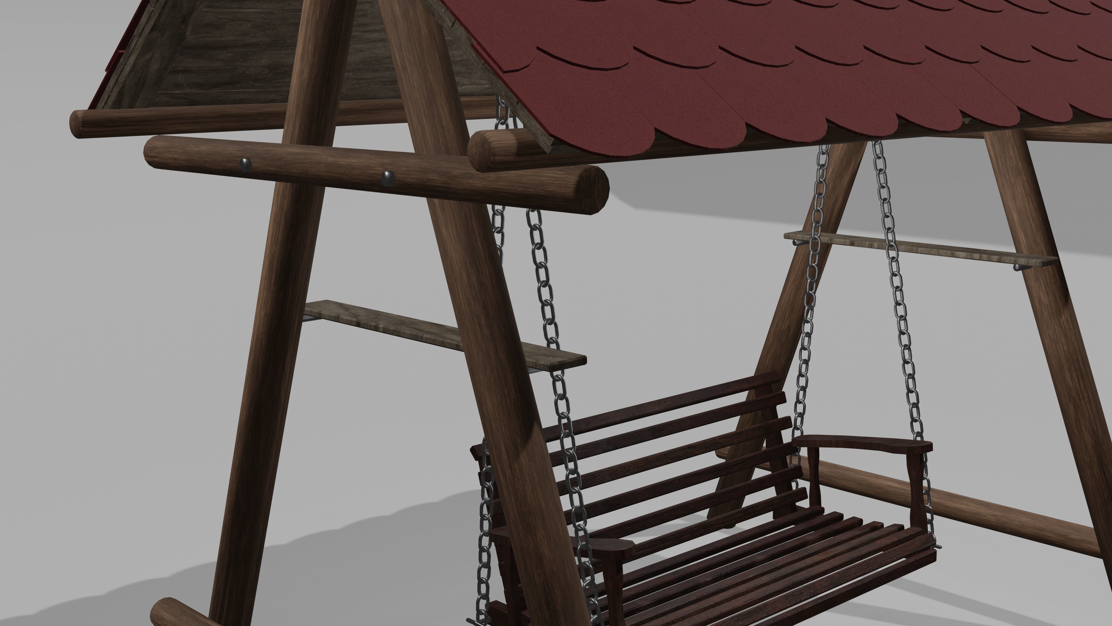 Modern Swing Low-poly 3D model_2