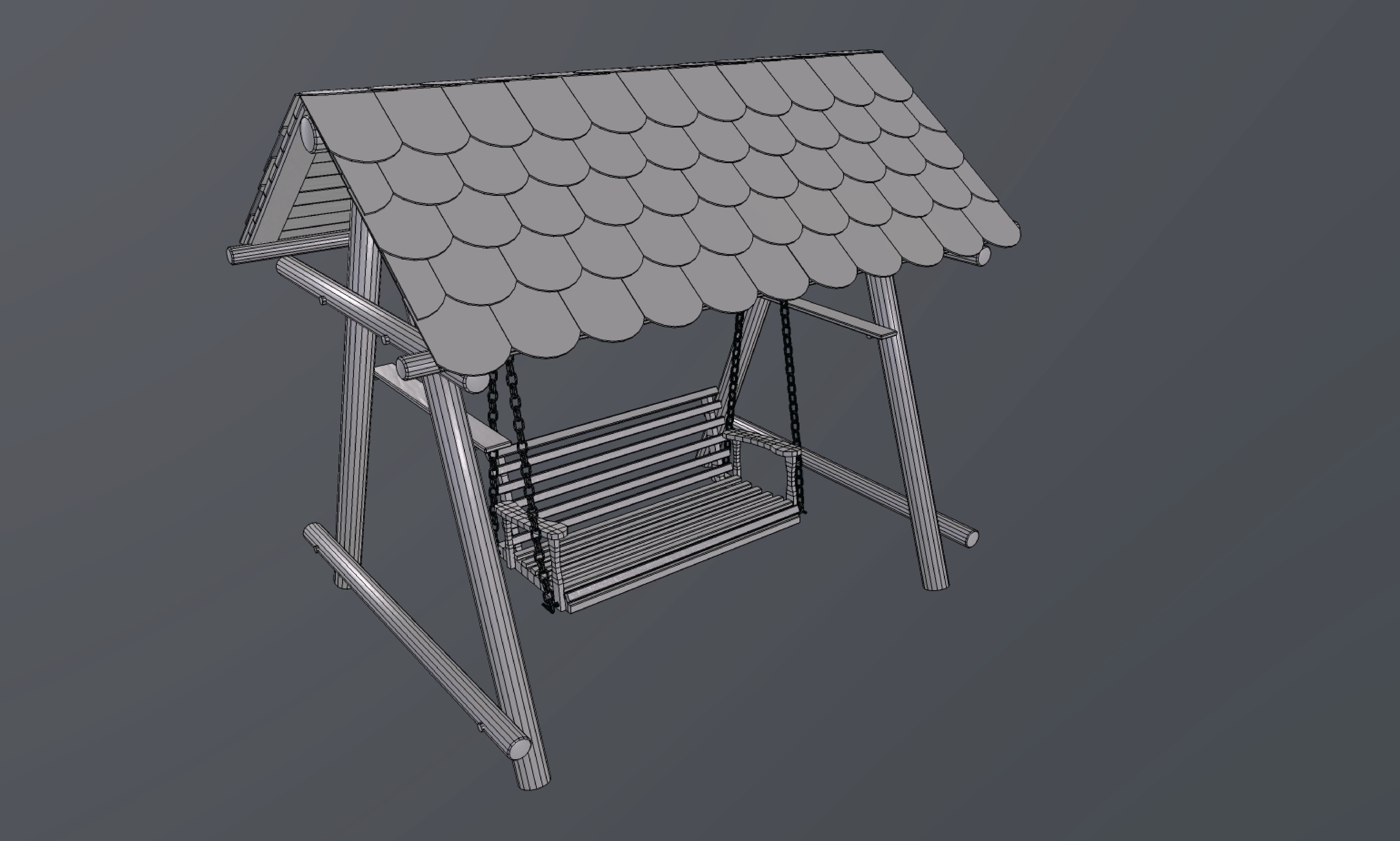 Modern Swing Low-poly 3D model_9