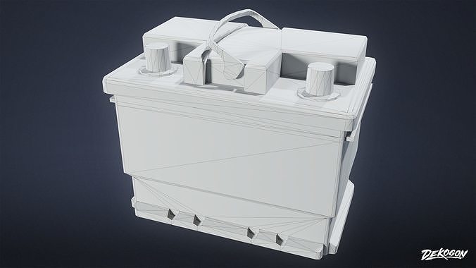 TOOLSHED - Car Battery 01 - LOW POLY Low-poly 3D model 2