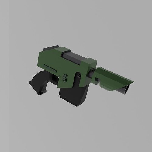 Warhammer 40k Accatran MG Variant Heavy Laspistol Free low-poly 3D model