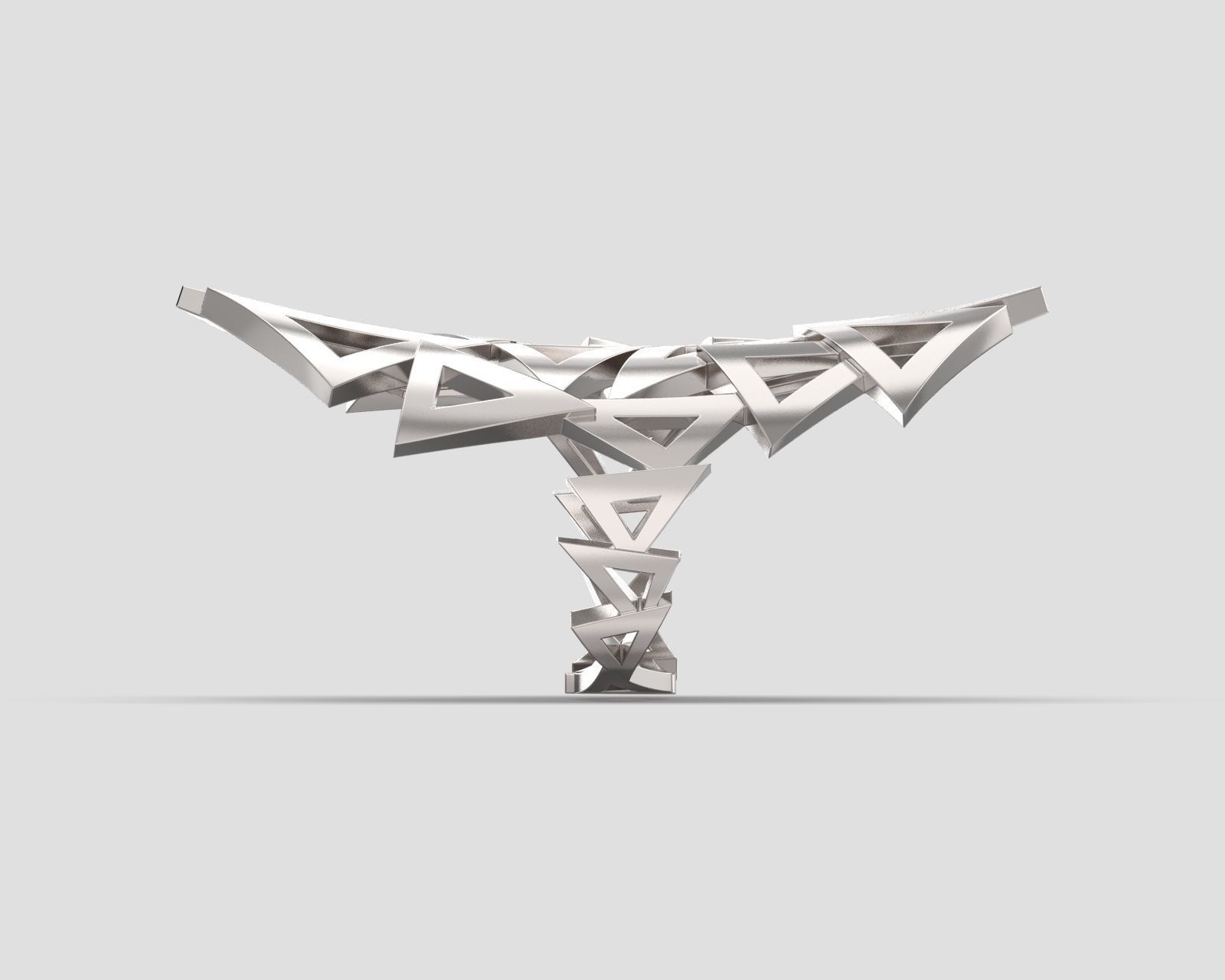 R 148 Intertwining triangles  3D print model_5