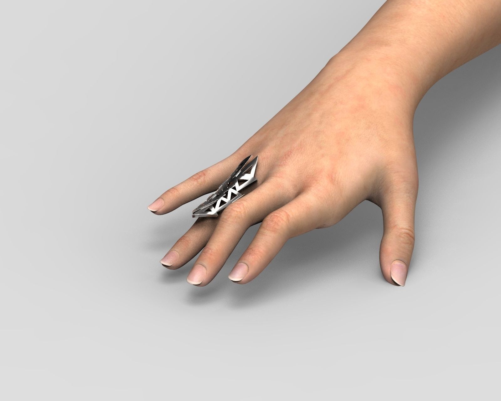 R 148 Intertwining triangles  3D print model_3