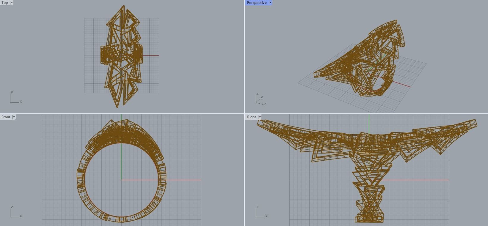 R 148 Intertwining triangles  3D print model_13