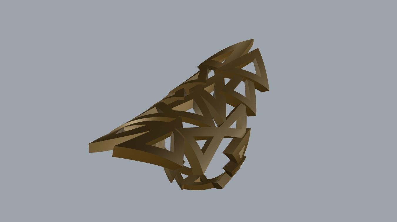 R 148 Intertwining triangles  3D print model_14