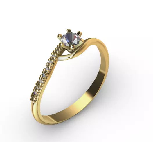 Anillo solitario para dama-mujer -v- 3D print model