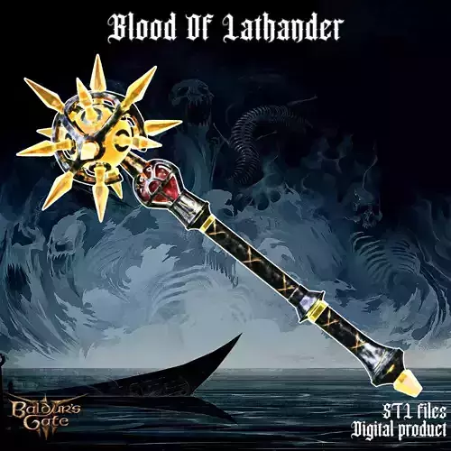 Fantasy Blood Of Lathander Legendary Mace Baldurs Gate 3 3D print model