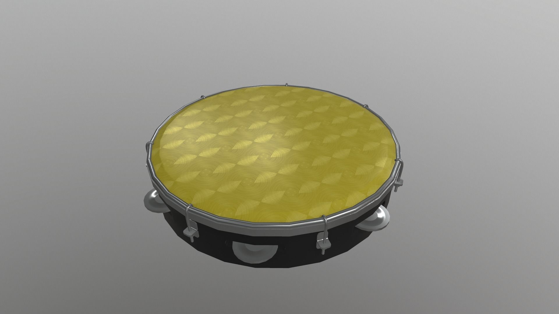 Tambourine Low-poly 3D model_3