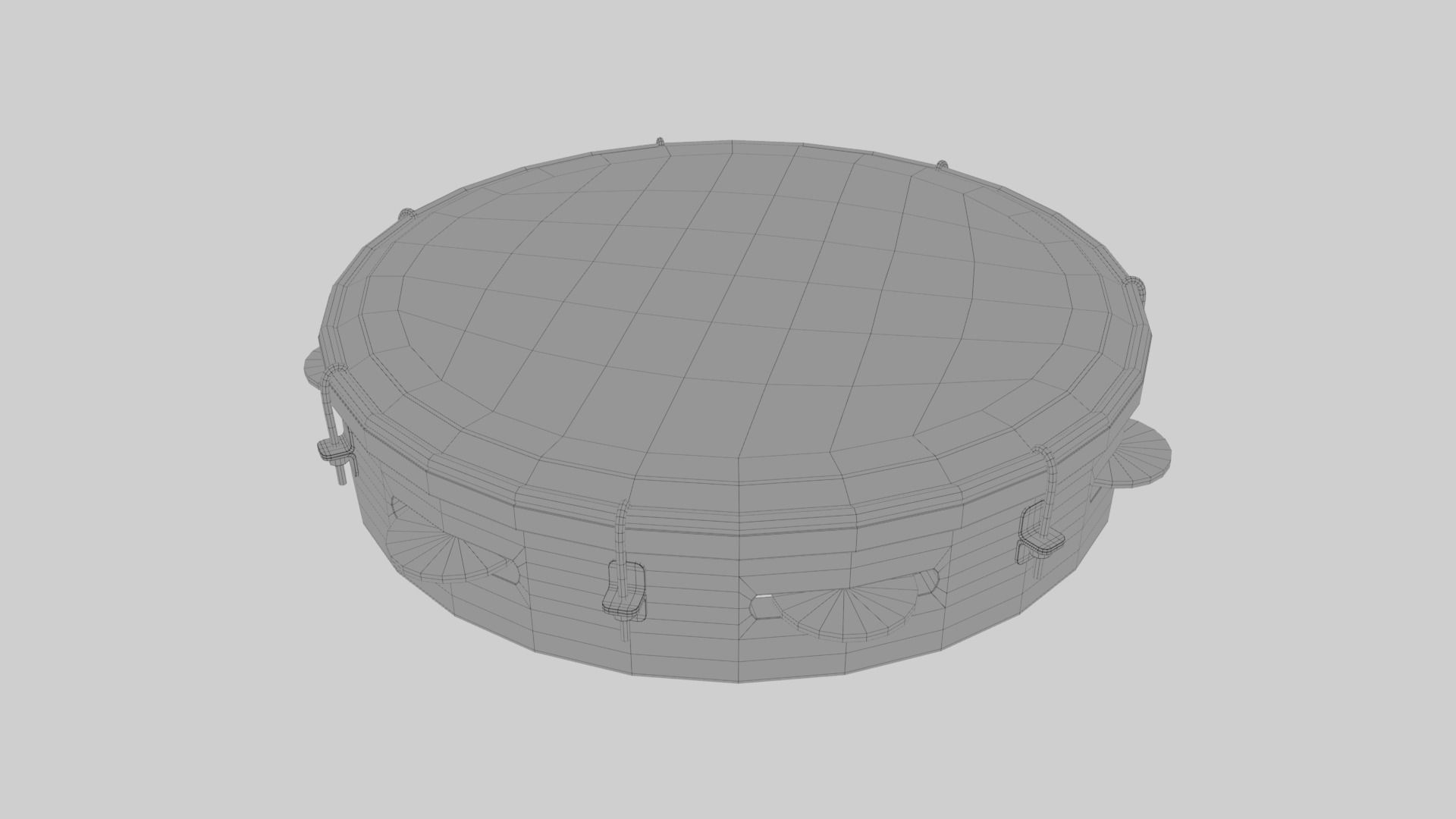Tambourine Low-poly 3D model_6