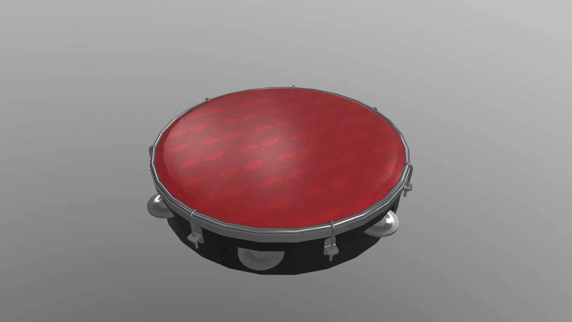 Tambourine Low-poly 3D model_0