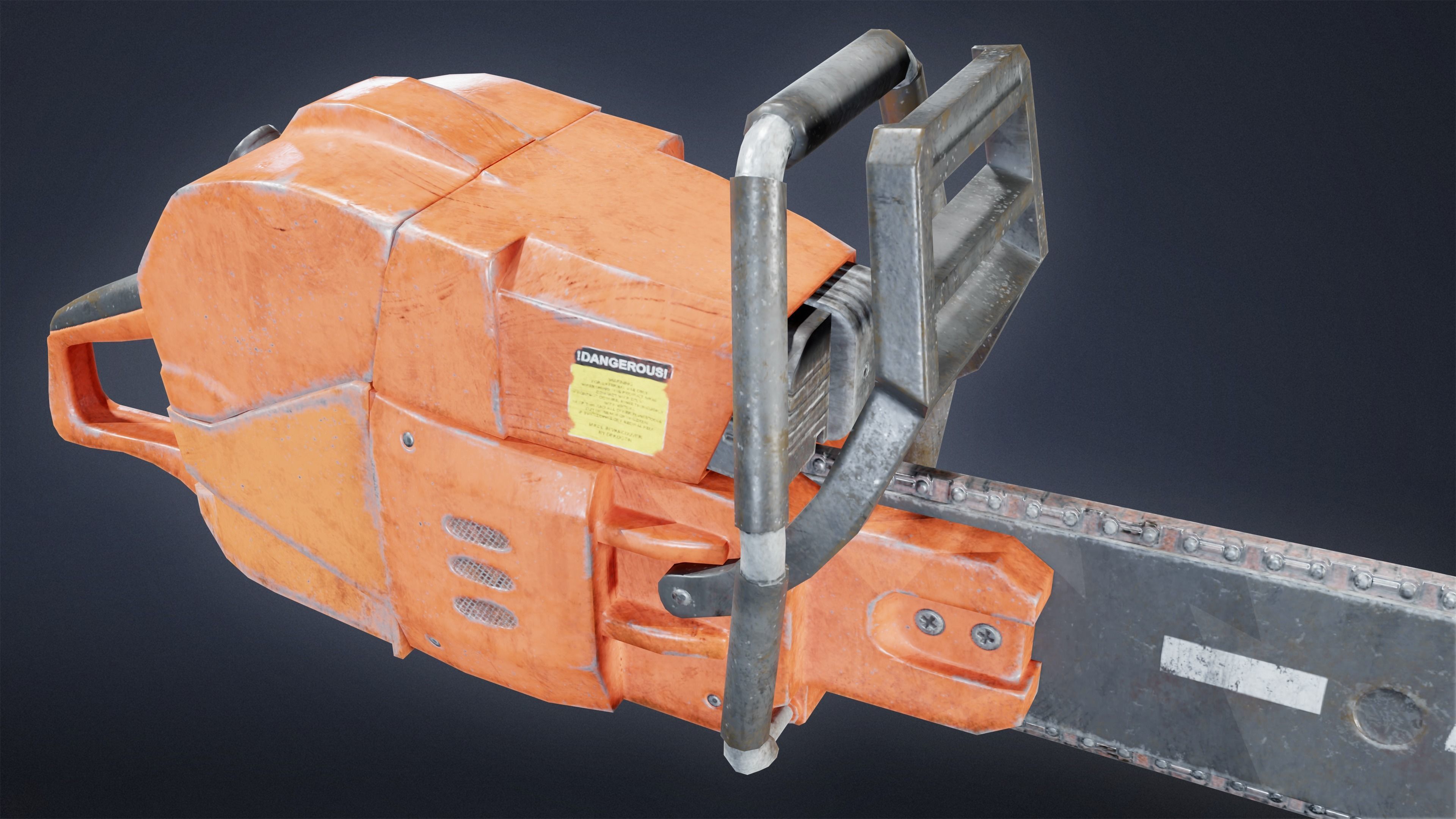 TOOLSHED - Chainsaw 02 - LOW POLY Low-poly 3D model_6