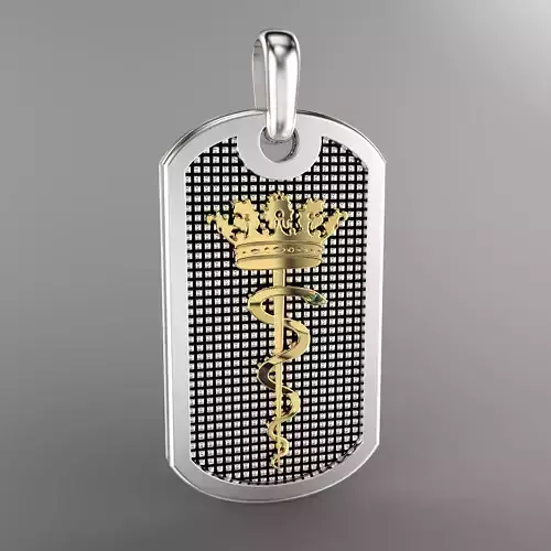 jewelry PENDANT TOKEN snake and crown Printable STL