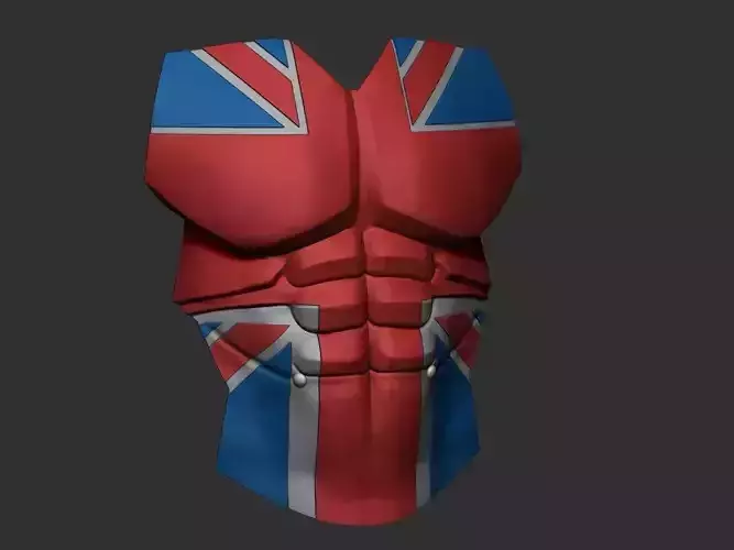 Union Jack Chest and Back Armor 3d digital download 3D print model