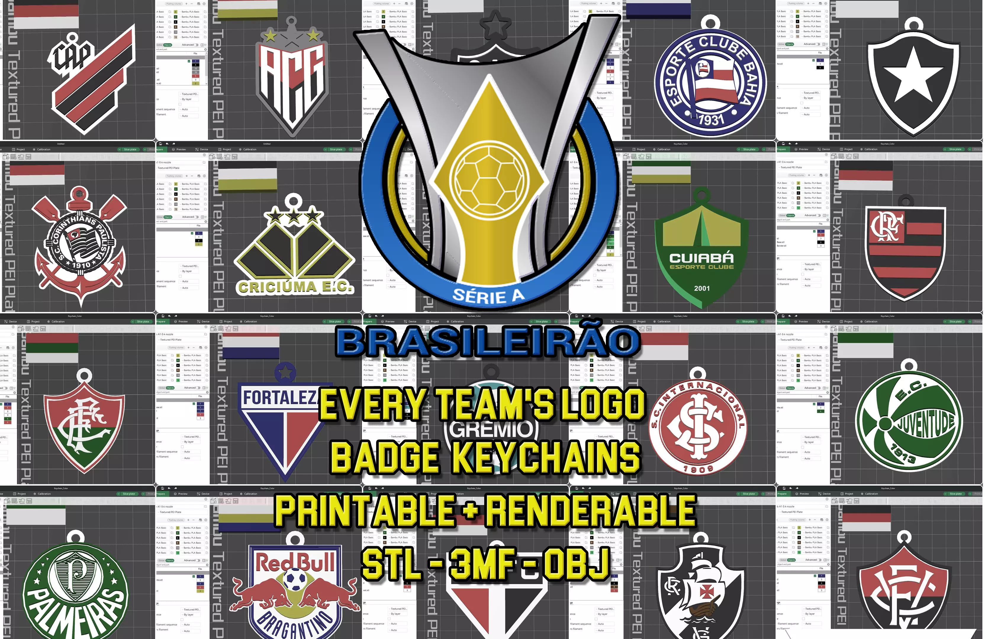 Brasileirao All Teams Keychain Pack 3D print model