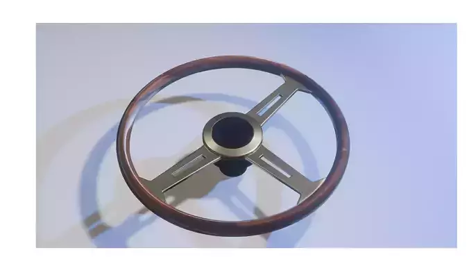 Woodgrain steering wheel Low-poly 3D model