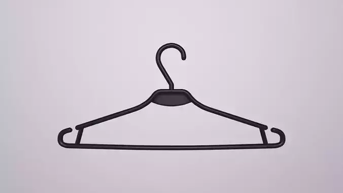 Plastic clothes hanger black