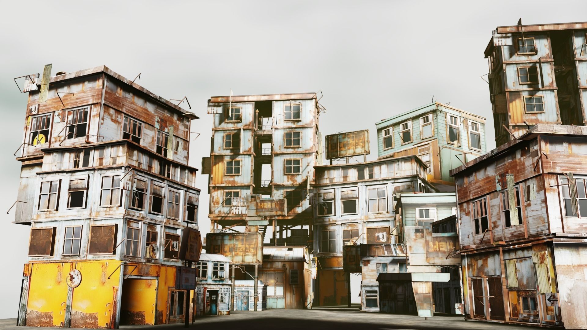 Old building collection V3 Low-poly 3D model_12