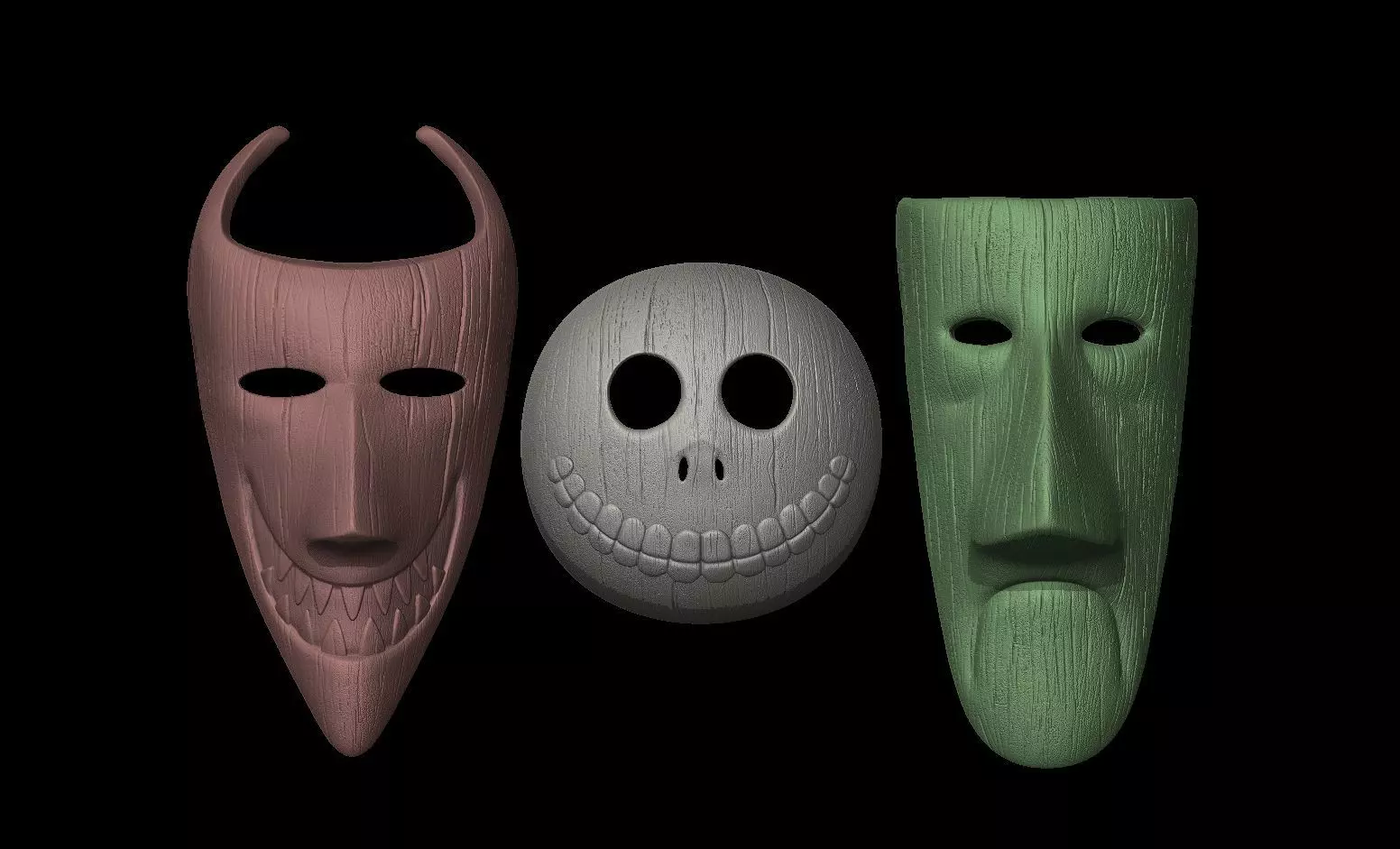 MASCARAS LOCK SHOCK BARREL - THE NIGHTMARE BEFORE CHRISTMAS 3D print model_0