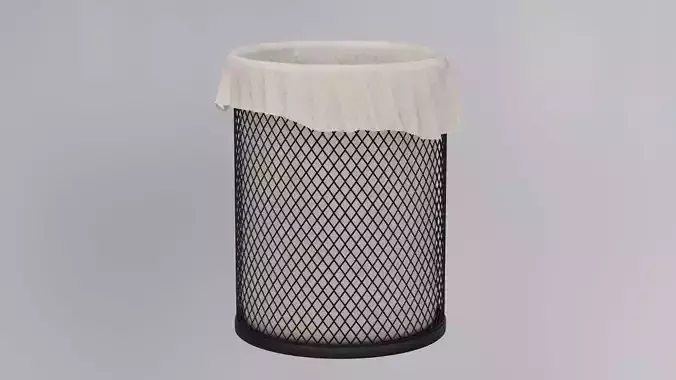 Office trashbin detailed highpoly model