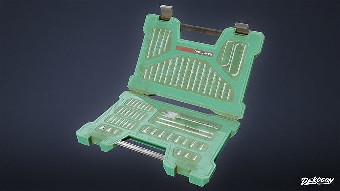 TOOLSHED - Drill Bits 01 - LOW POLY Low-poly 3D model