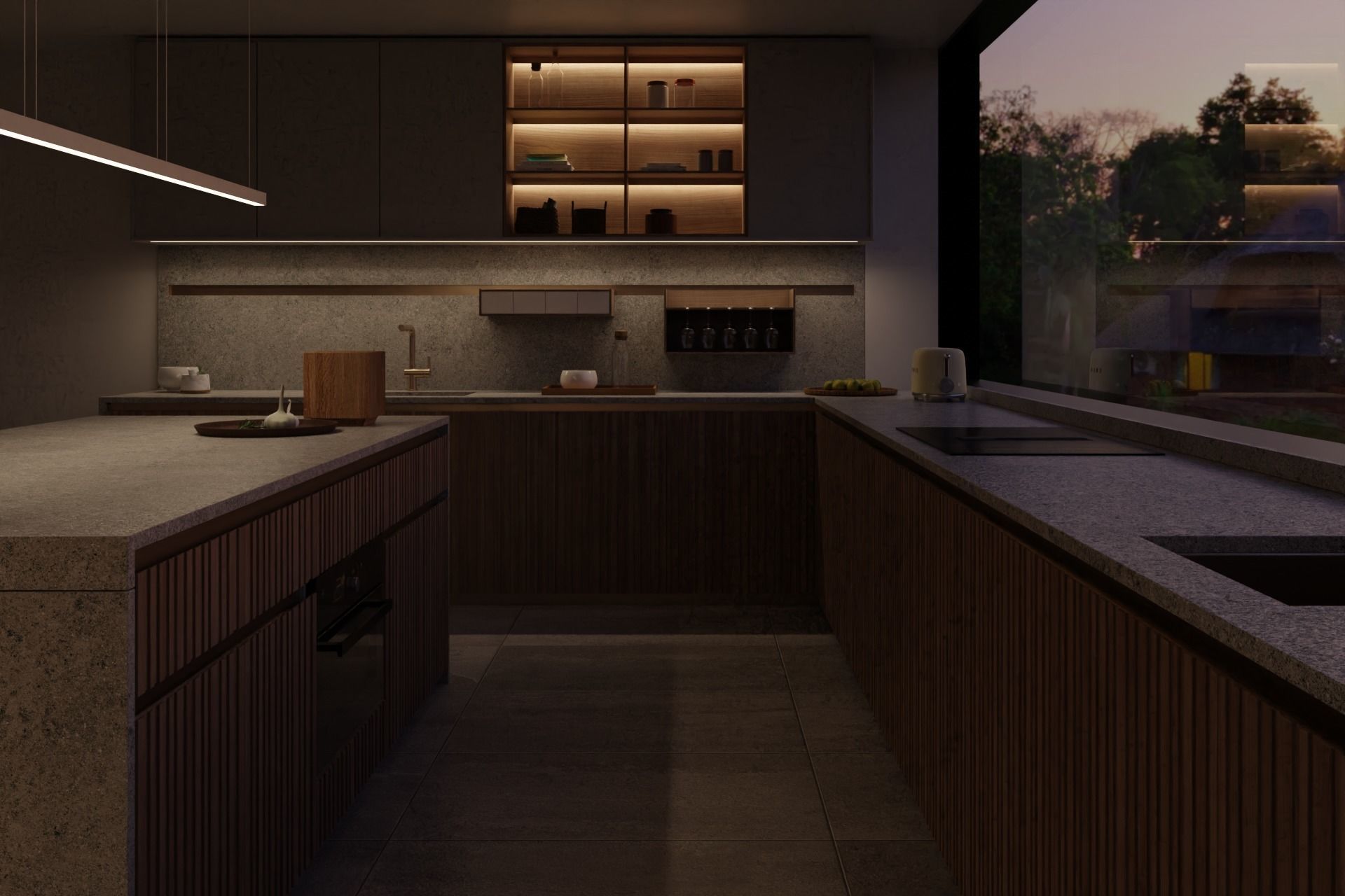 Arclinea Kitchen with Island - Thea with bench 3D model_6