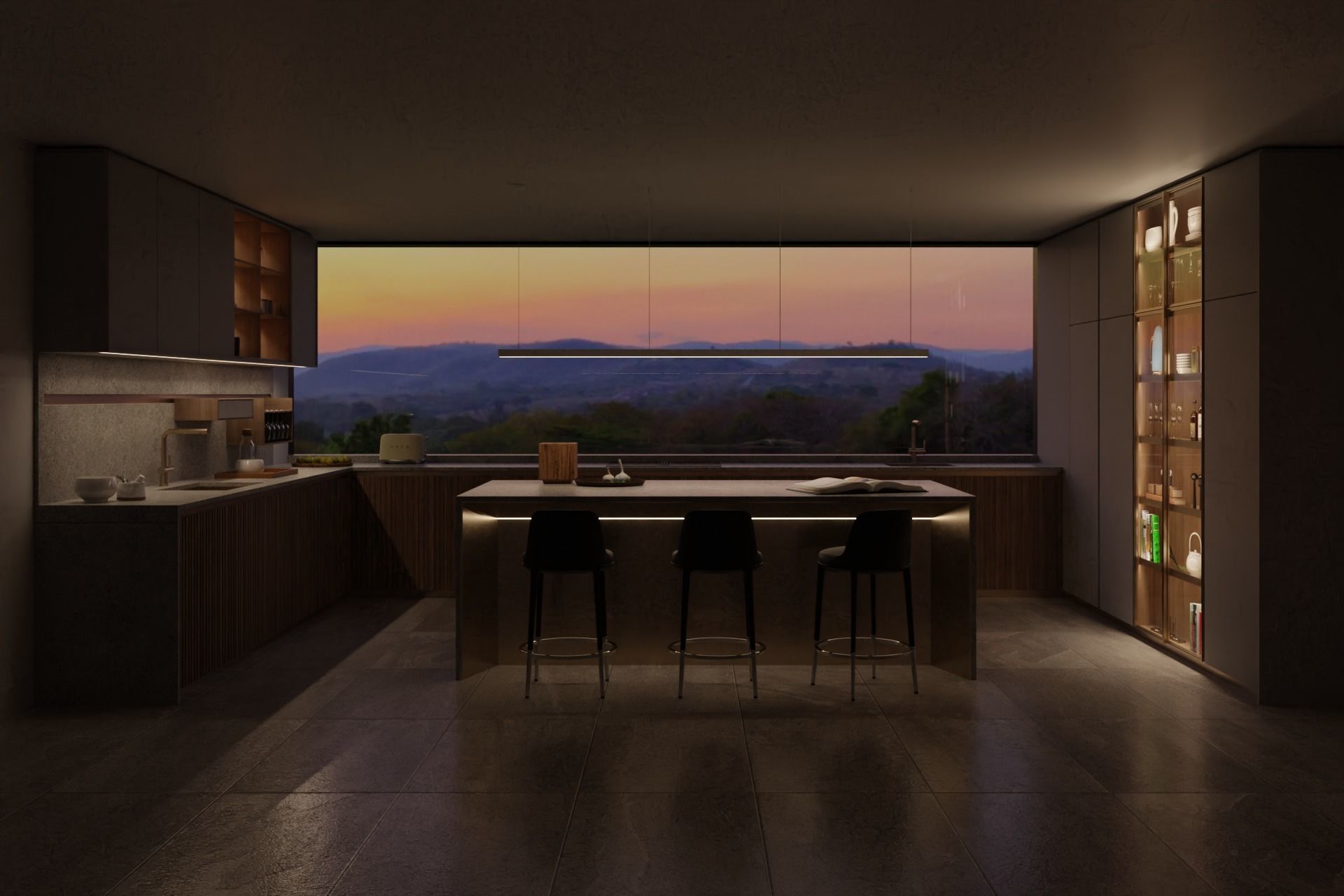 Arclinea Kitchen with Island - Thea with bench 3D model_7