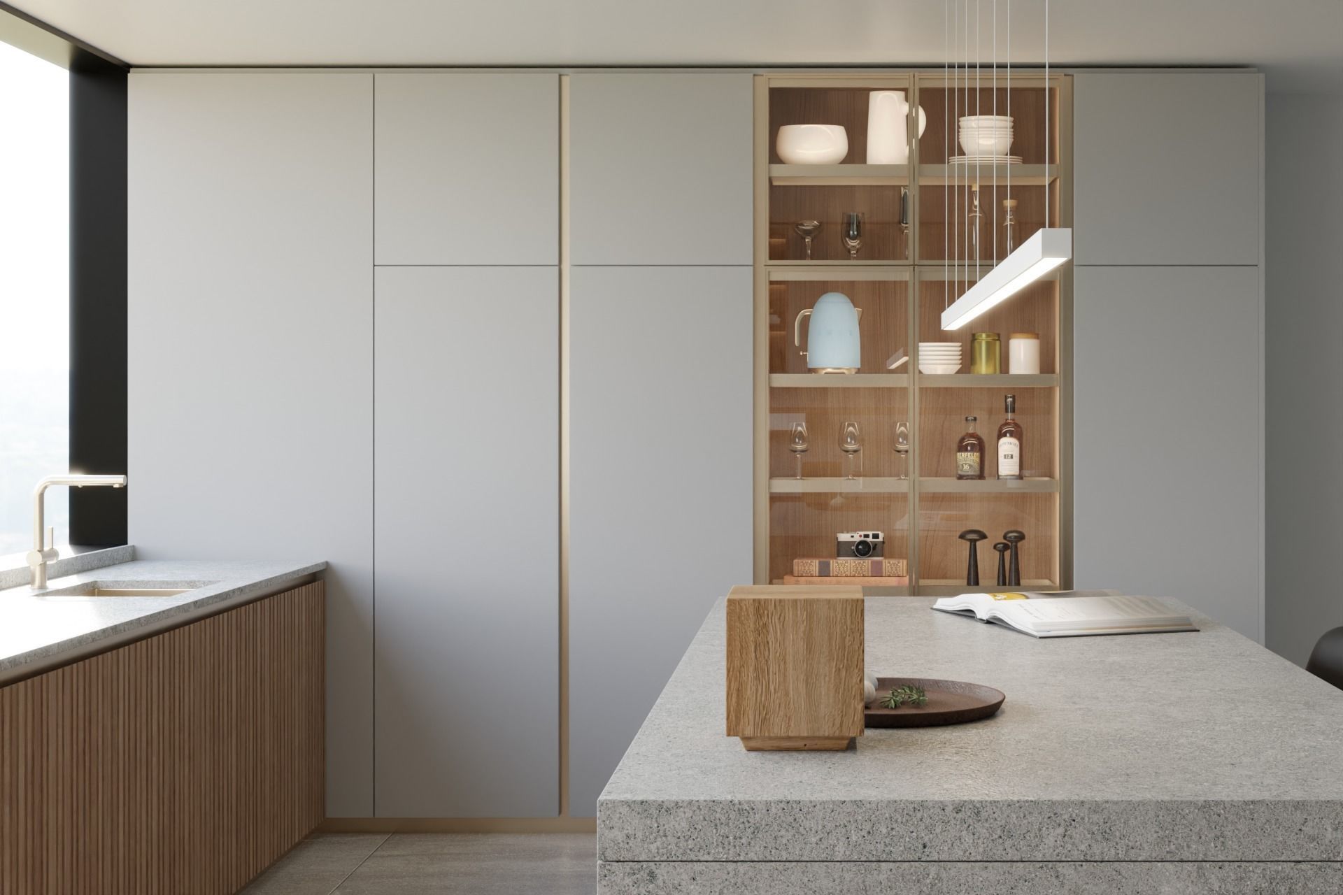 Arclinea Kitchen with Island - Thea with bench 3D model_3