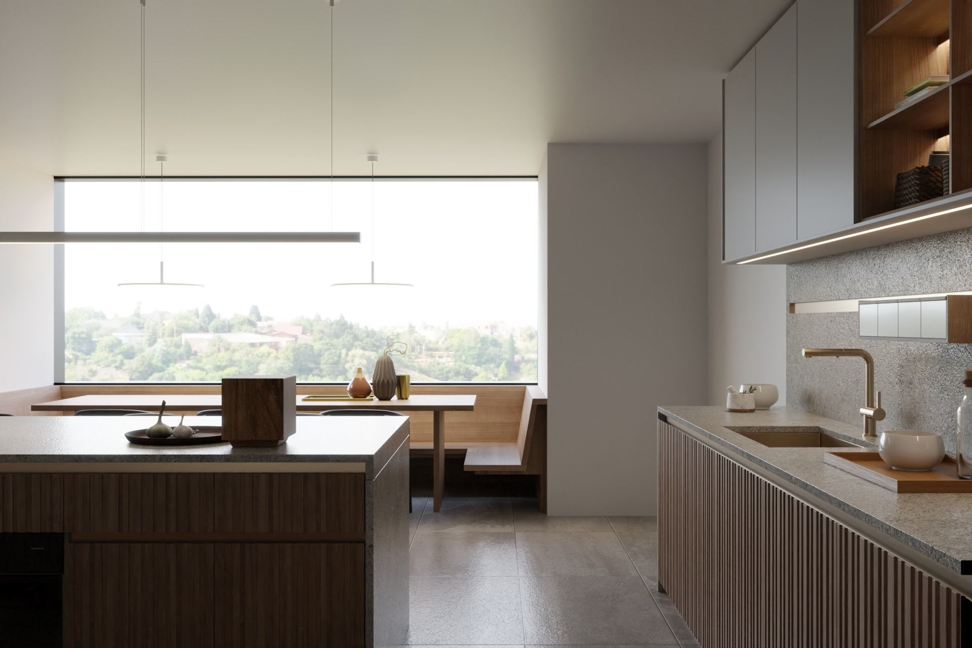 Arclinea Kitchen with Island - Thea with bench 3D model_5